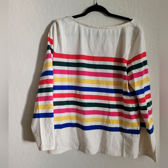 Colorful Breton Striped long sleeve top | size L - Picture 6 of 6